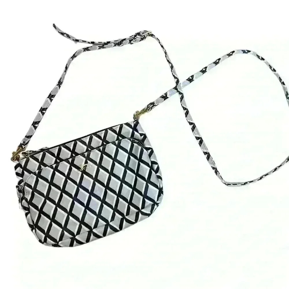 Scout Hepburn Diamond Crossbody Bag w/ Detachable Strap - Blue, Black + White